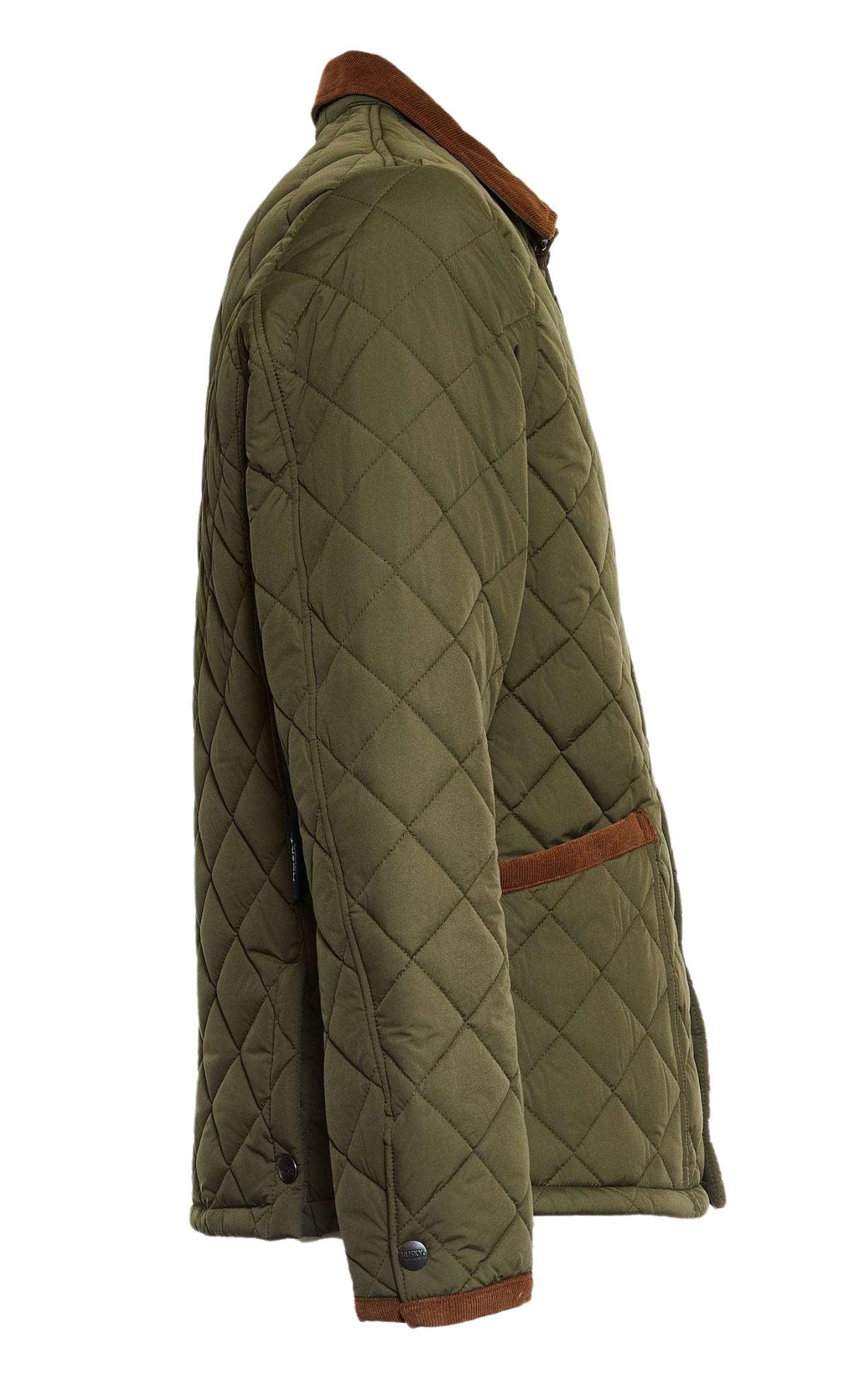 Quilted jacket with corduroy velvet collar