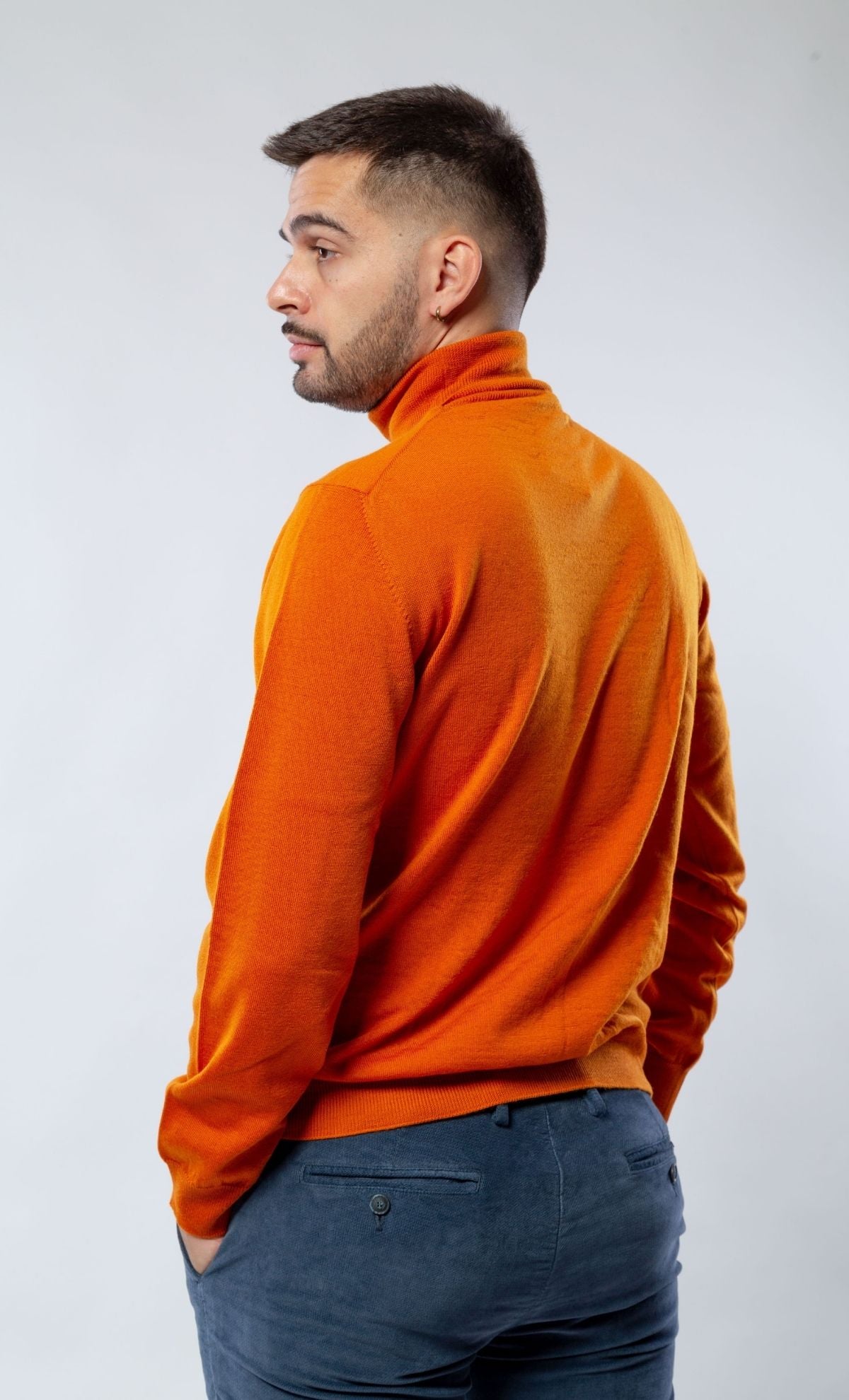 Maglia Dolcevita Heritage 100% Lana Merino Arancio